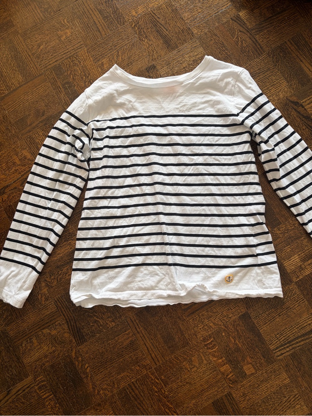 Armor Lux White & Navy Striped Long-Sleeve Tee